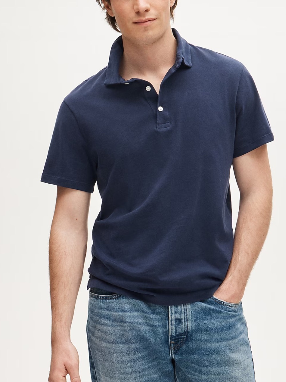 J. Crew Men’s Classic Sueded cotton polo shirt Navy Blue Lightweight Size XXL